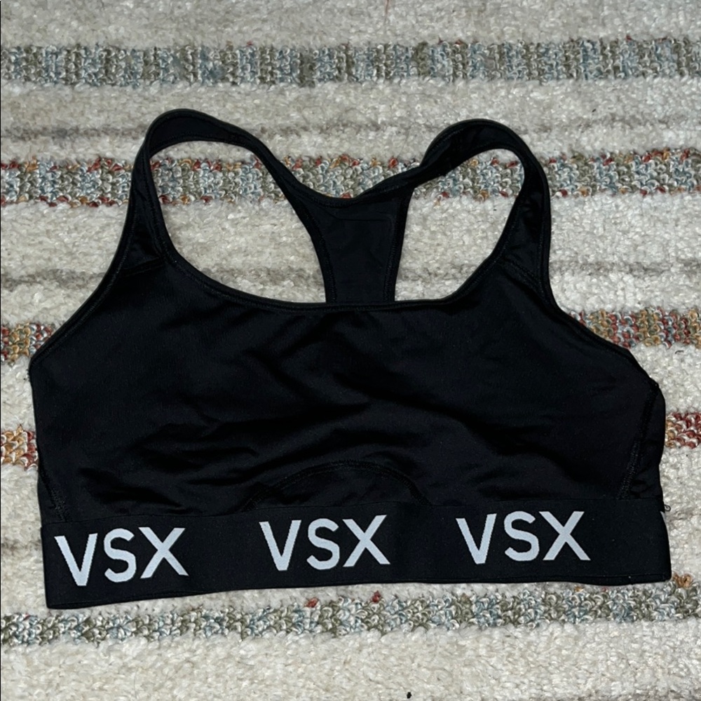 VSX Black Racerback Sports Bra with Scoop Neckline
